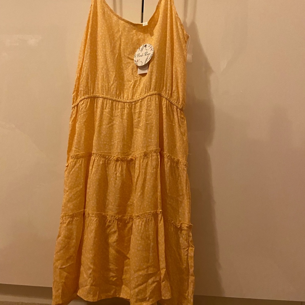 Yellow Ruffle Babydoll Dress - Picture 2 of 6